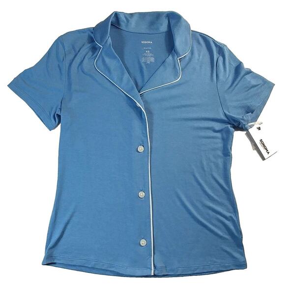 SO Goods for Life 2 Pc Pajama Set Button Top & Pants Women's XS NWT - Picture 2 of 10